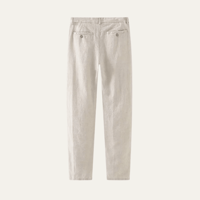 Men's Linen Trousers - Relaxed Fit Straight Leg Minimal