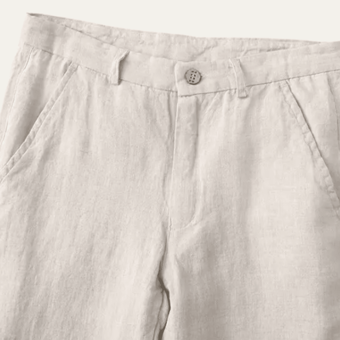 Men's Linen Trousers - Relaxed Fit Straight Leg Minimal