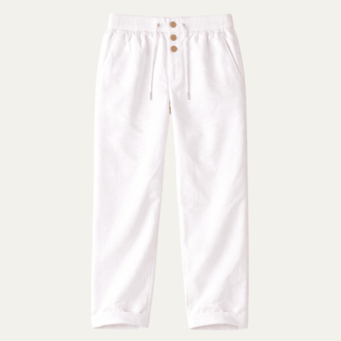 Men's Linen Trousers - Straight Leg Full Length Classic Fit