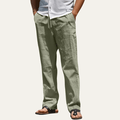 Men's Linen Trousers - Tapered Fit Shaped Leg Design