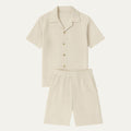Men's Linen Two-Piece Set - Relaxed Fit Short Sleeve Open Collar & Trousers