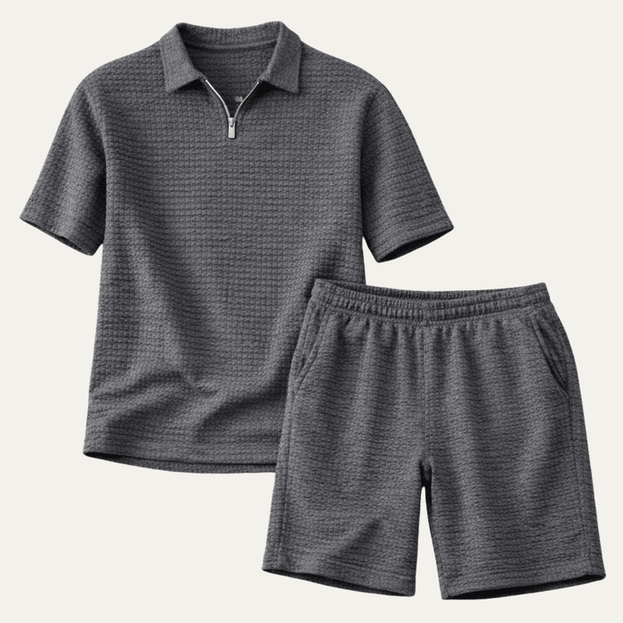 Men's Polo Set — Short Sleeve Relaxed Fit Matching Shorts