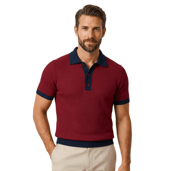 Men's Polo Shirt — Regular Fit Short Sleeve Button Closure