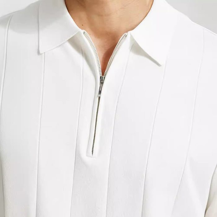 Men's Polo Shirt — Regular Fit Short Sleeve Quarter-Zip Closure