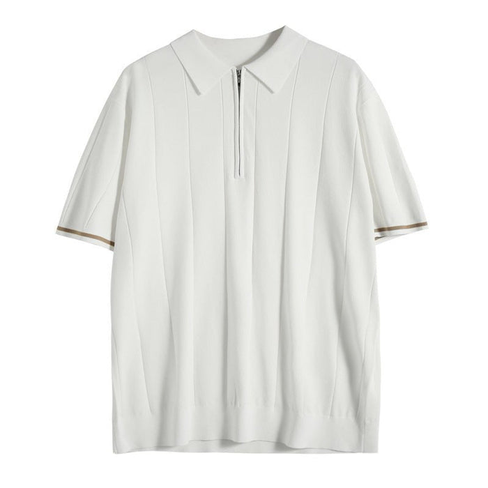Men's Polo Shirt — Regular Fit Short Sleeve Quarter-Zip Closure