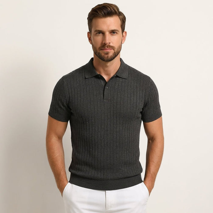 Men's Polo Shirt — Slim Fit Short Sleeve Button Placket