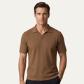 Men's Polo Shirt — Textured Knit Short Sleeve Collar Regular Fit