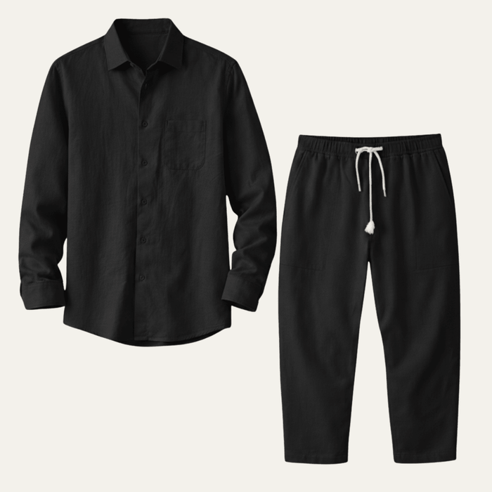 Men's Shirt & Pants Set — Long Sleeve Relaxed Fit Matching Design