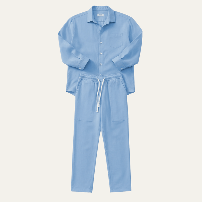 Men's Shirt & Pants Set — Long Sleeve Relaxed Fit Matching Design