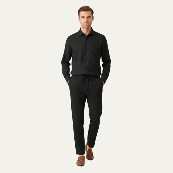 Men's Shirt & Pants Set — Long Sleeve Relaxed Fit Matching Design