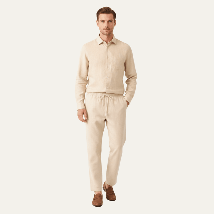 Men's Shirt & Pants Set — Long Sleeve Relaxed Fit Matching Design