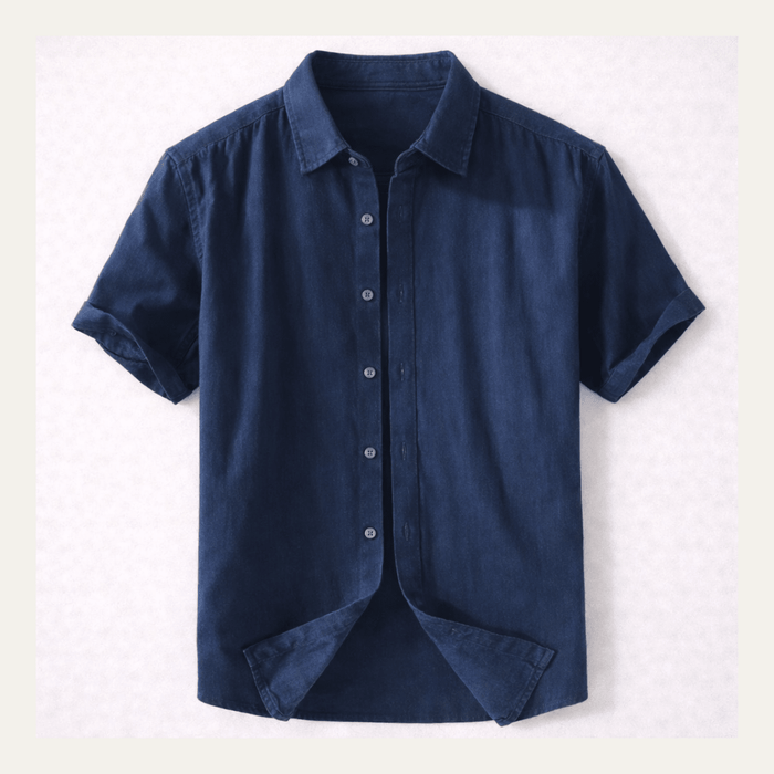 Men's Shirt — Short Sleeve Relaxed Fit Button-Down Collar