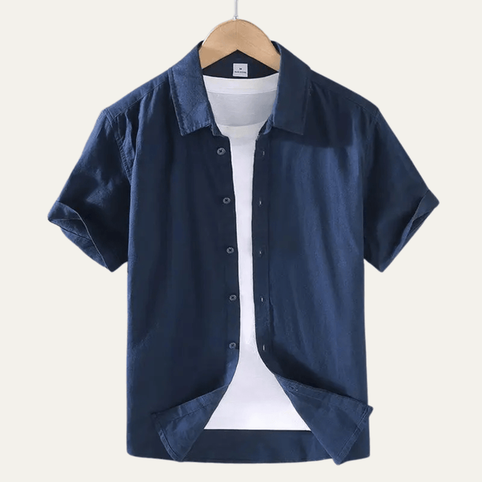 Men's Shirt — Short Sleeve Relaxed Fit Button-Down Collar