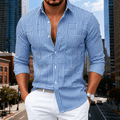 Men's Shirt — Striped Button-Up Tailored Fit Wrinkle Resistant