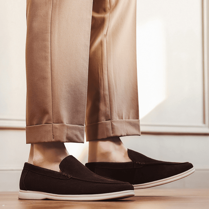 Men's Slip-On Loafers — Stitched Detail Smart-Casual