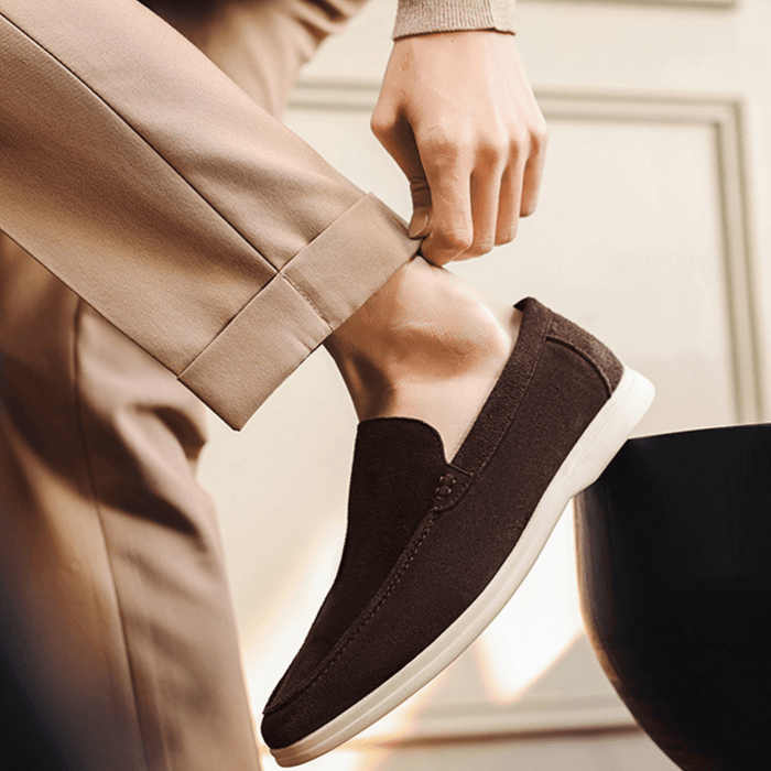 Men's Slip-On Loafers — Stitched Detail Smart-Casual