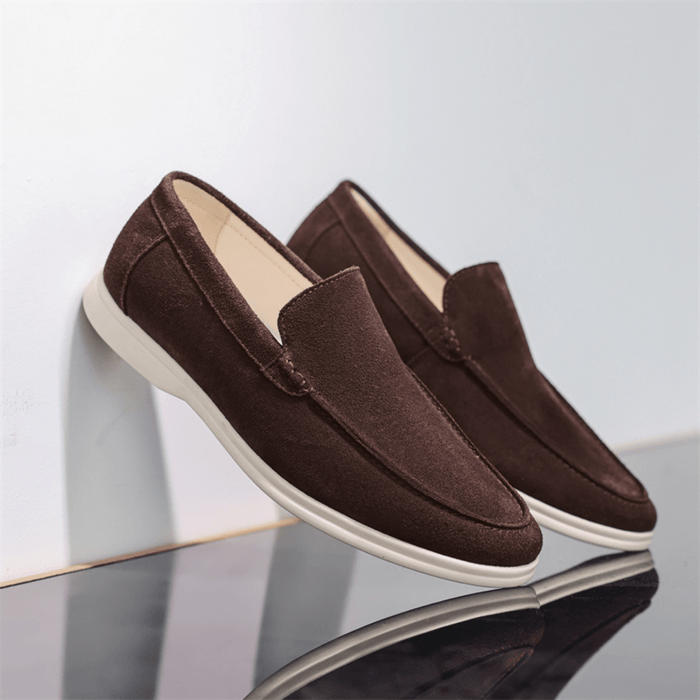 Men's Slip-On Loafers — Stitched Detail Smart-Casual