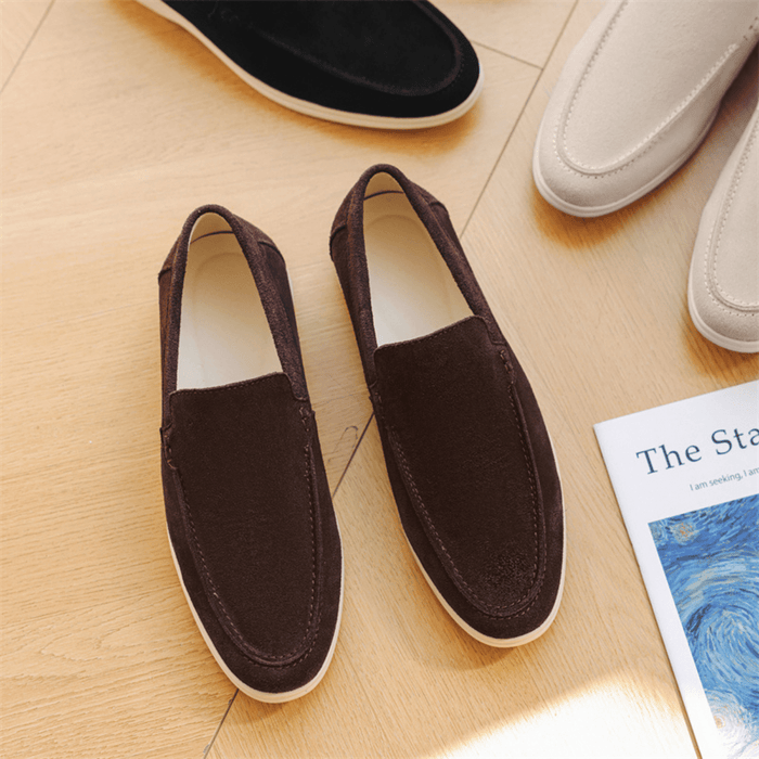 Men's Slip-On Loafers — Stitched Detail Smart-Casual