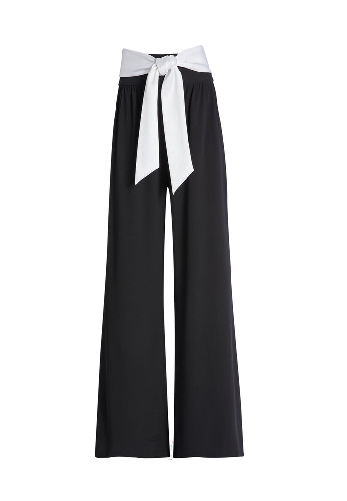 MERNA HIGH WAISTED WIDE LEG PANT - BLACK/WHITE