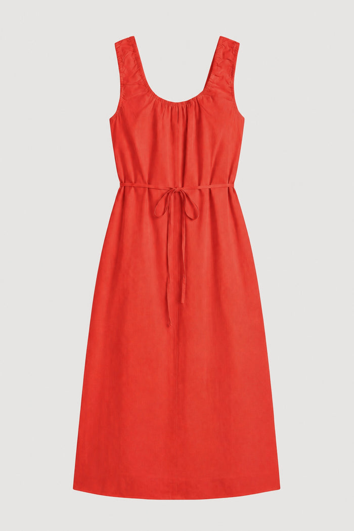 Isilda | Midori Organic Cotton U-Neck Dress in Size Extra Small - Flat