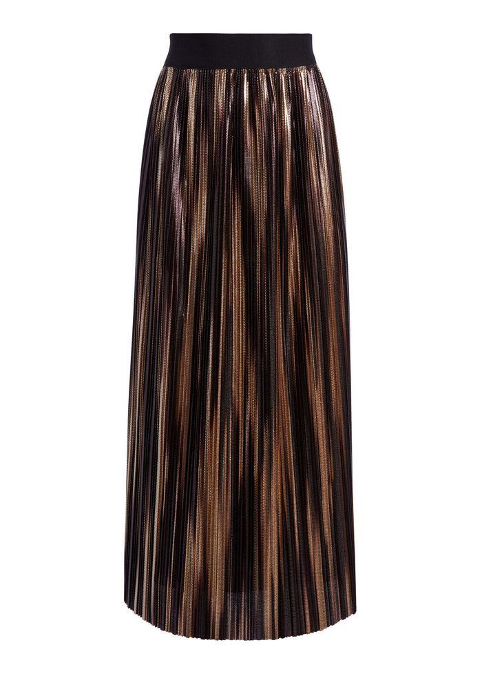 MIKAELA METALLIC  MIDI SKIRT - GOLD MULTI