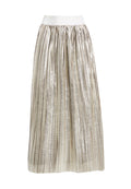 MIKAELA MIDLENGTH PLEATED SKRT - SILVER METALLIC