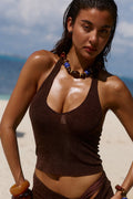 Mira Knit Top in Bronzea