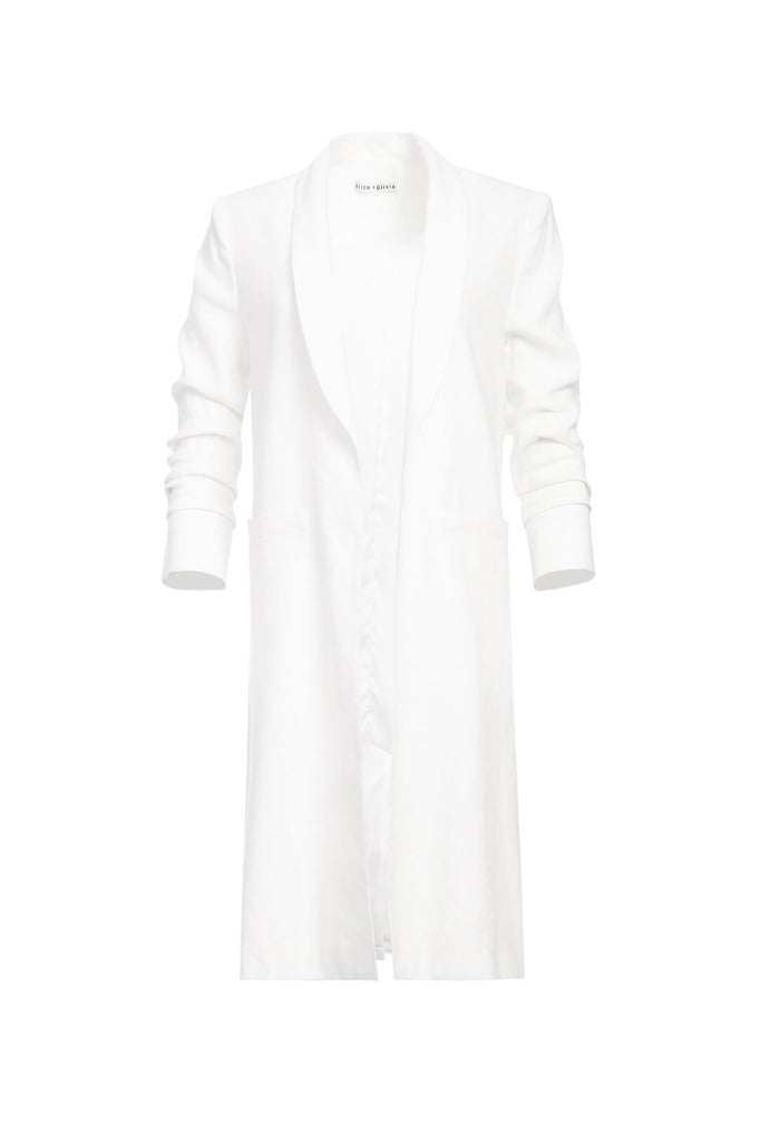 MURIEL SCRUNCHED SLIT SLV COAT - OFF WHITE