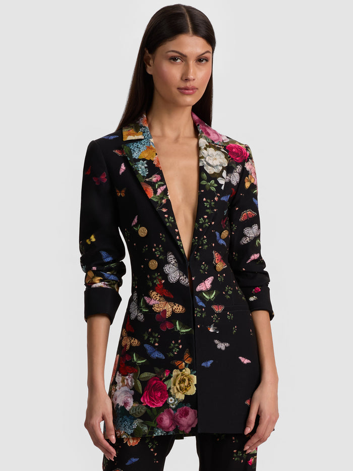 MYA PRINTED BLAZER - SOLAR STRENGTH BLACK