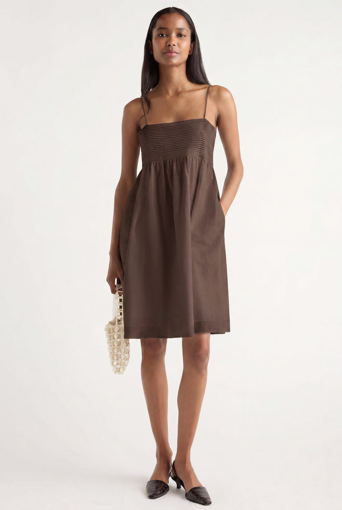 Isilda | Myra Pintuck Cotton-Silk Dress in Size Extra Small