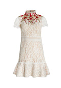 MYRTIS EMB FLTTR SLV FT FLR DS - CREAM/PERFECT POPPY