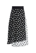 NANETTE POLKA DOT MIDI SKIRT - POLKA DOT BLACK/SOFT WHITE
