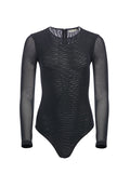 NARA FITTED MESH BODYSUIT - BLACK
