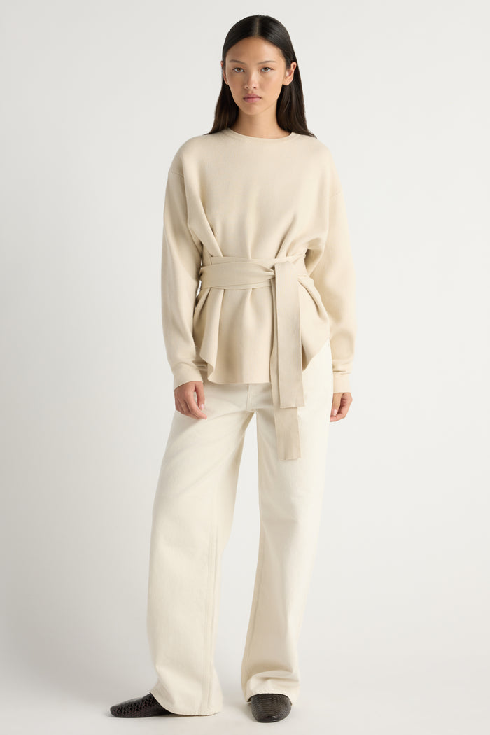May-Li | Nara Tie-Front Knit Sweater in Size Small