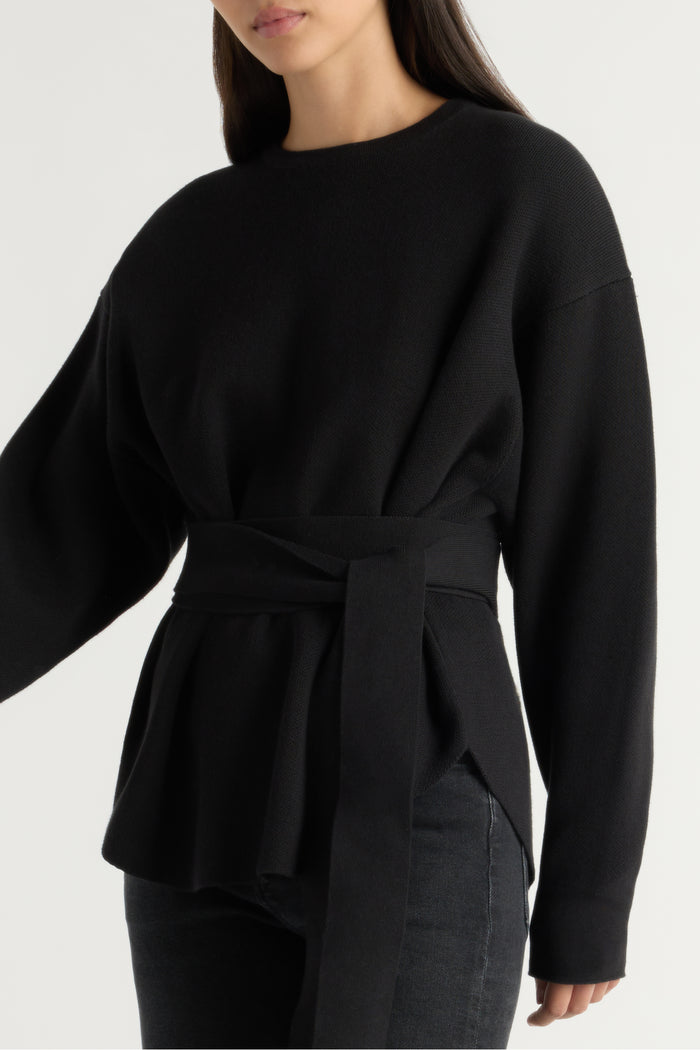 May-Li | Nara Tie-Front Knit Sweater in Size Small