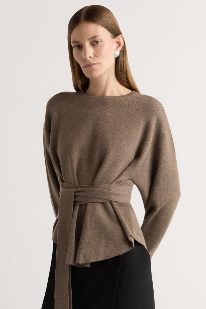 Marije | Nara Tie-Front Knit Sweater in Size Small