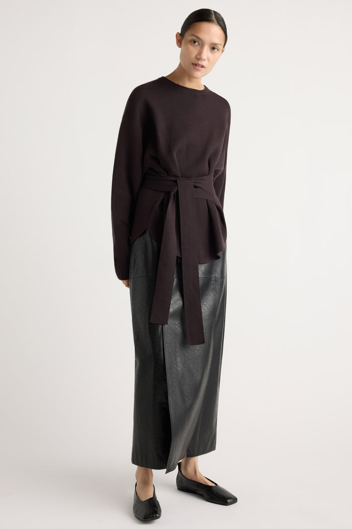 Charlotte | Nara Tie-Front Knit Sweater in Size Small