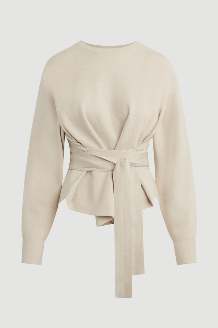 Beate | Nara Tie-Front Knit Sweater - Flat
