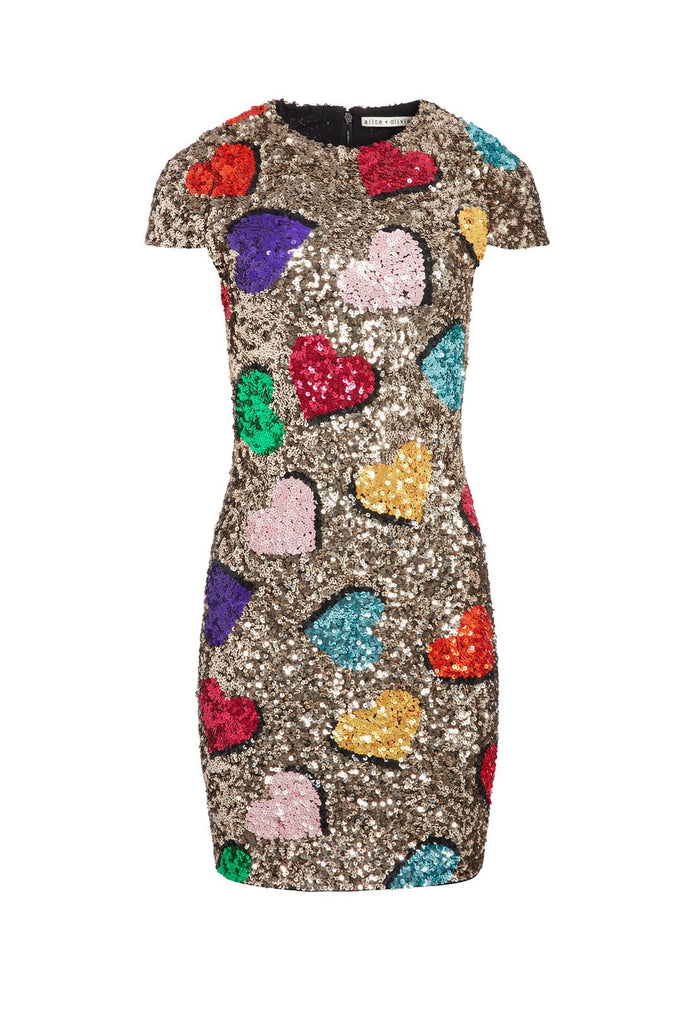 NAT SEQUIN MINI DRESS - SILVER MULTI