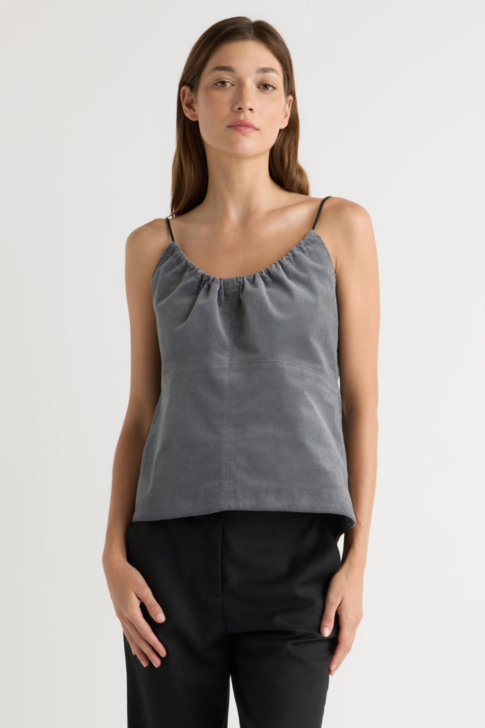 Renée | Nefferti Corduroy Ruched Cami in Size Extra Small