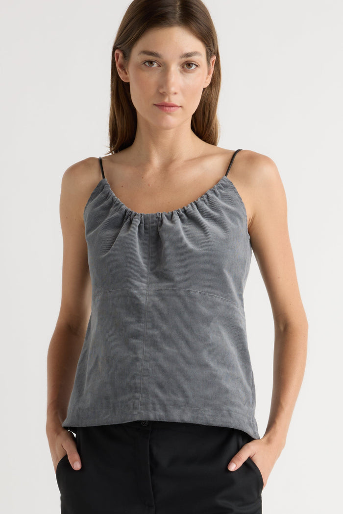 Renée | Nefferti Corduroy Ruched Cami in Size Extra Small