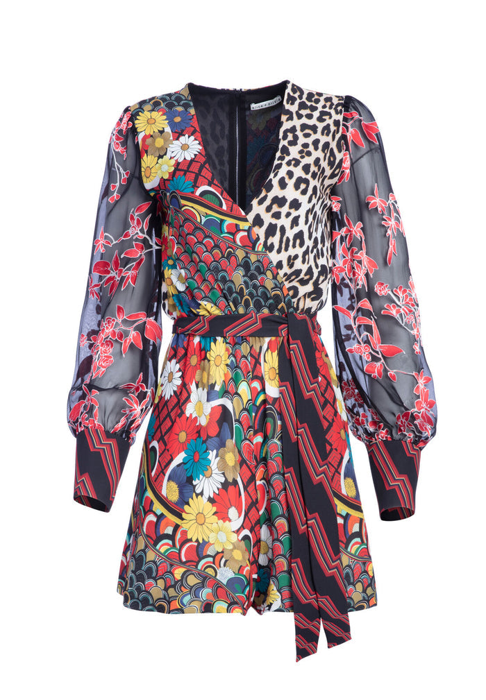 NELIA BLOUSON SLV RMPER W BELT - FLORAL MELODY MULTI