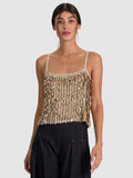 NICOLETTE SEQUIN TANK - SAND/GOLD