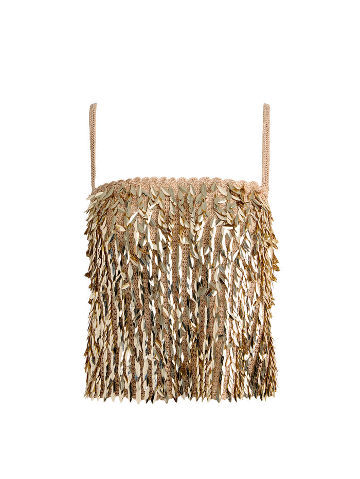 NICOLETTE SEQUIN TANK - SAND/GOLD