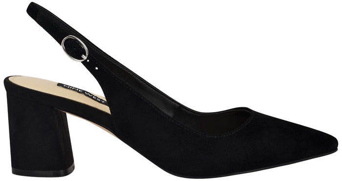 Nine West Women's Kamsee Slingback, Black Suede 001, 8.5Nine West Women's Kamsee Slingback, Black Suede 001, 8.5