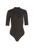 NISHA METALLIC BODYSUIT - BLACK/GOLD