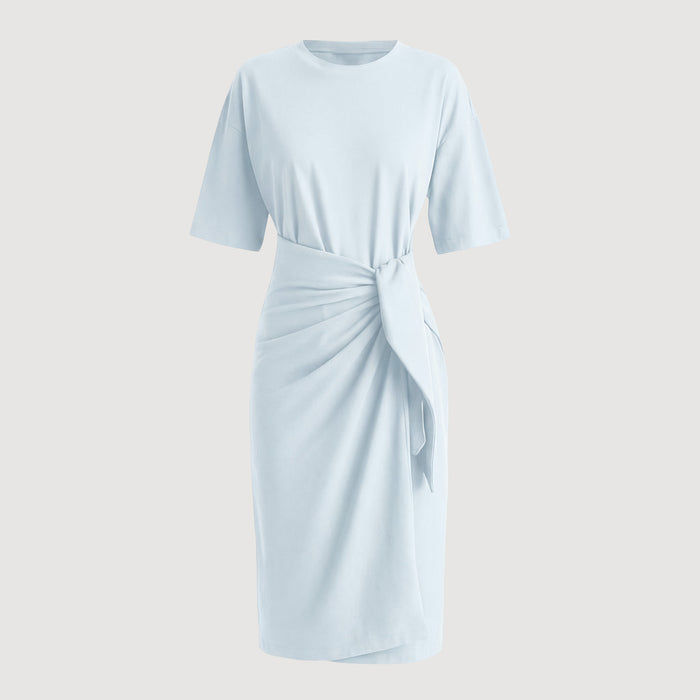 Noa Organic Cotton T-Shirt Wrap Dress (Petite) - Flat