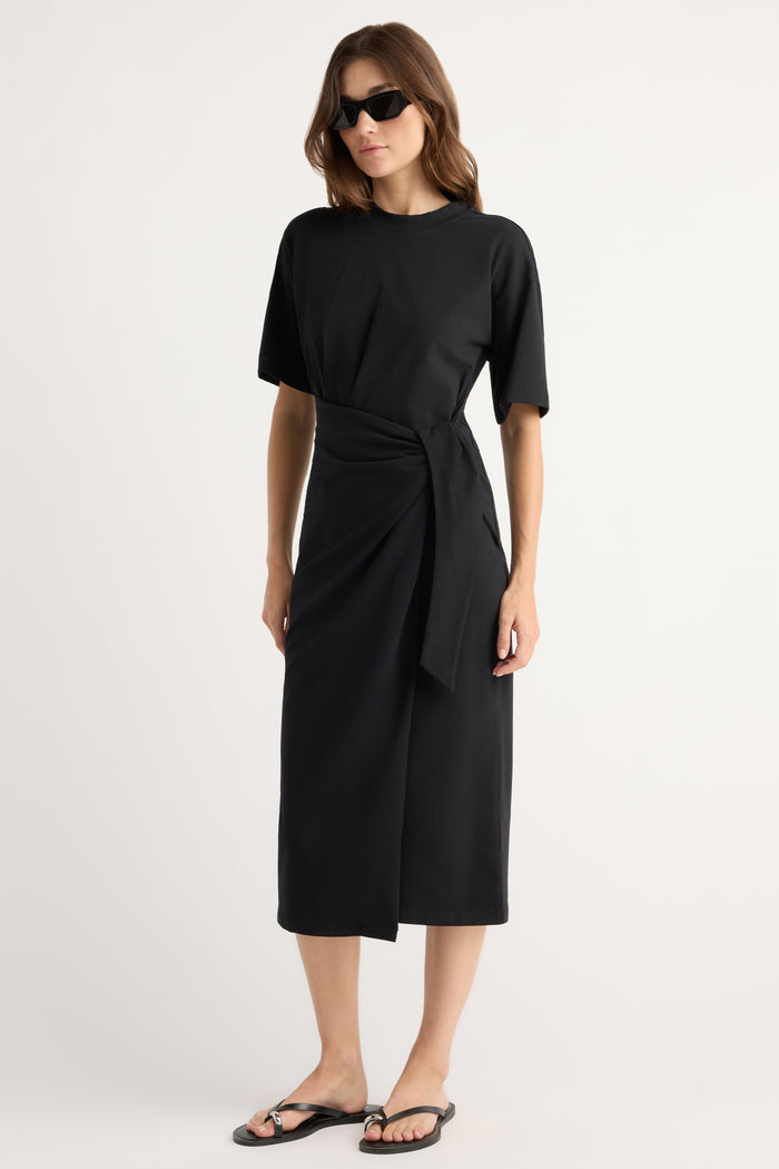 Renée | Noa Organic Cotton T-Shirt Wrap Dress in Size Small
