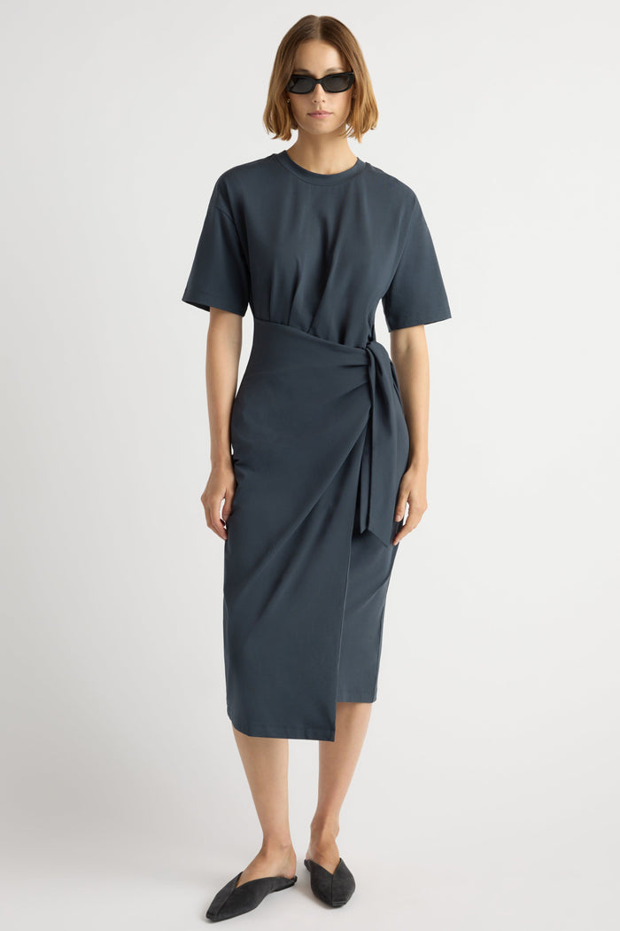 Mali | Noa Organic Cotton T-Shirt Wrap Dress in Size Small