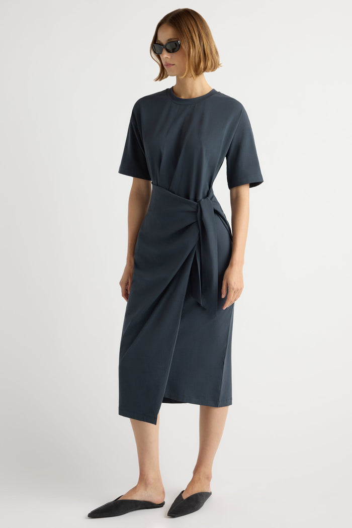 Mali | Noa Organic Cotton T-Shirt Wrap Dress in Size Small